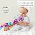 thumbnail image 4 of Baby Toys 0-6-12 Months, Sensory Soft Musical Caterpillar Rattle Toddlers Toy Gifts for Newborn 1 2 Year Old Boys Girls, Purple, 4 of 7