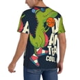 thumbnail image 2 of Hirioo Dinosaur Basketball Player for Men's Baseball T-shirt Shirts Short Sleeve Casual Summer Button Stretch T Shirts,Size S-4XL-Medium, 2 of 7