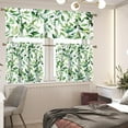 thumbnail image 2 of Green Leaf Kitchen Valance & Tier Set Spring Small Half Window Curtains 24 Inches Length 54" x 18" Decorative Cafe Window Treatment, 2 of 4