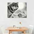 thumbnail image 2 of Creowell Fall Decor The Wolf Canvas Wall Art Picture 20x16in for Living Room Bedroom Canvas Print 20x16in, 2 of 3