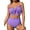 04 Purple, variant on Bikini Sets for Women High Waisted Seashell Textured 2 Piece Swimsuits Knotted Front Bathing Suits