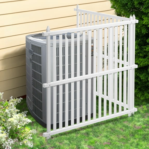 KFFKFF Vinyl Privacy Fence 48" W x 48" H 2-Panel Air Conditioner Fence PVC Privacy Strip Panels Trash Can Fence Pool Equipment Enclosure for Garden, Patio