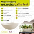 thumbnail image 4 of Maceta moderna compacta tipo bowl centro de mesa de 17 cm alto x 46cm de ancho LOTUS color arena sandstone de Polietileno ultra ligera Artego Japi Hecho en Brasil, 4 of 7