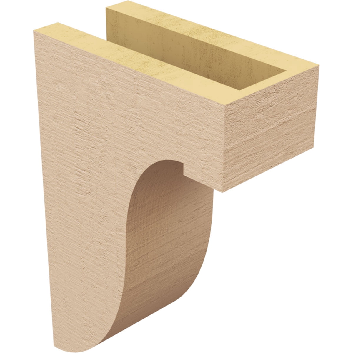 4"W x 8"D x 12"H Classic Del Monte Rough Cedar Woodgrain TimberThane Corbel, Primed Tan
