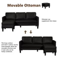thumbnail image 5 of Magic Union Sectional Sofa,Faux Leather Mid-Century Modern Reversible Couch,L Shaped 3-Seat Sofa Couch with Chaise for Living Room,Apartment and Small Space,Black, 5 of 9