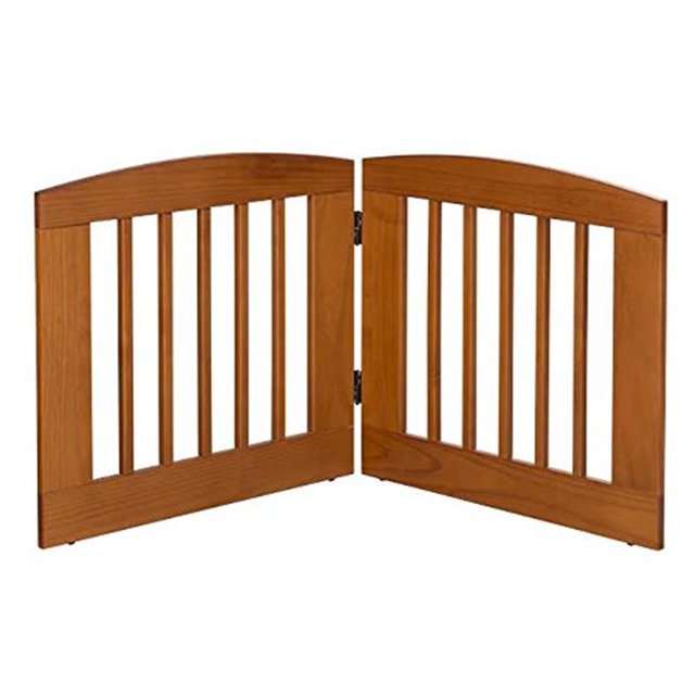 Ruffluv 252406 2 Panel Medium Expansion Pet Gate, Chestnut - 24 x 48 x 0.75 in.