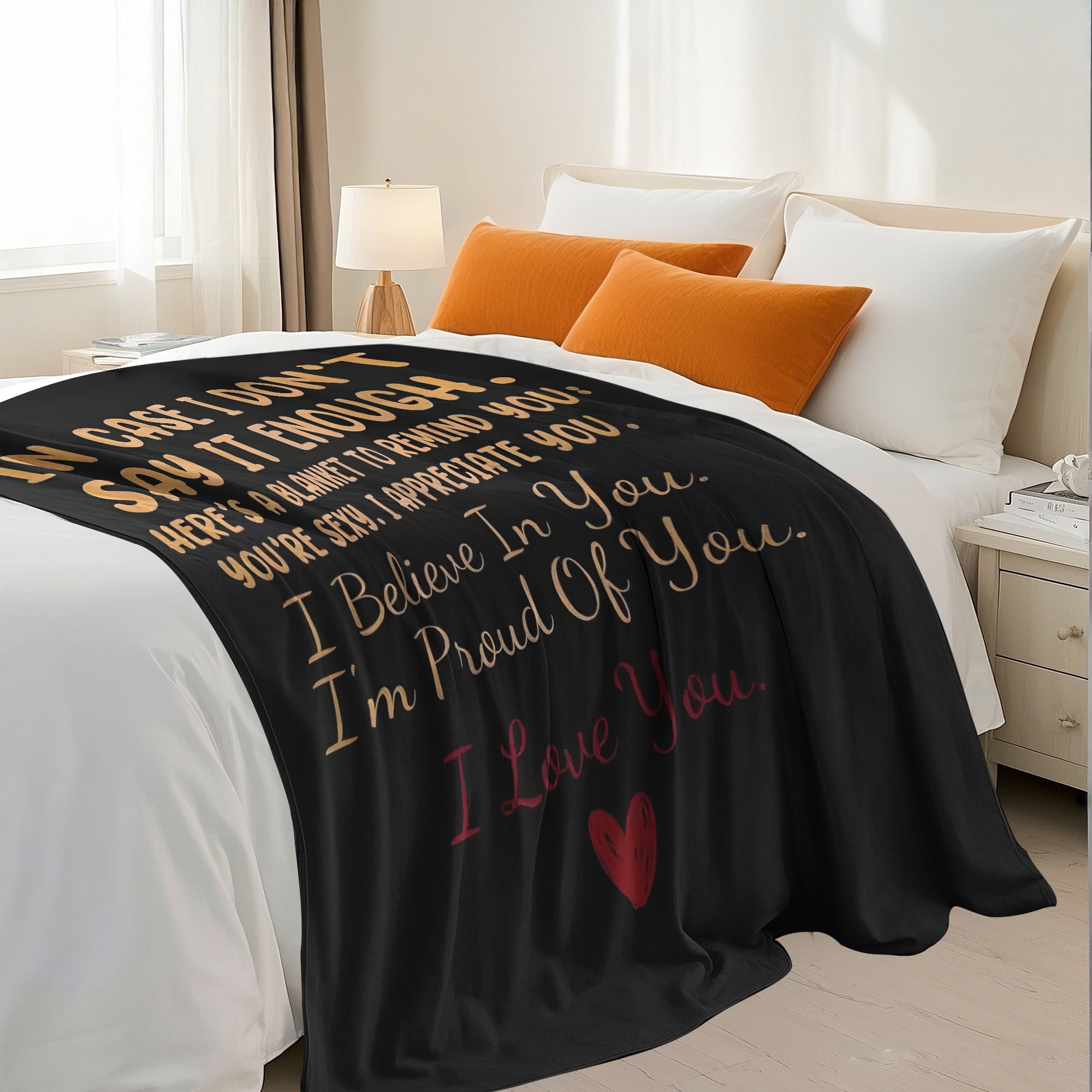 Flannel Fleece Throw Blanket For Love, Lightweight Cozy Plush Blanket for Sofa Couch,50"X60"
