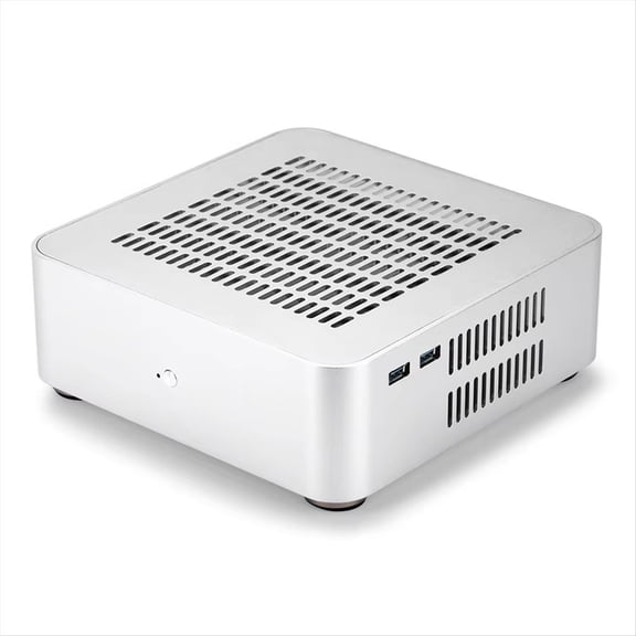 All Aluminum Chassis Mini HTPC Case Mini ITX Cases Computer Gaming PC Desktop Case with 8Pin Power Supply PSU White,1 * Aluminum alloy small chassis 1 set * screws,White