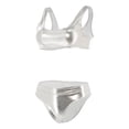 thumbnail image 5 of WEIGFI Women'S Bikini Sets 2 Piece Swimsuit Top And Triangle Bottoms Cheeky Swimwear Solid Color Spaghetti Strap Crew Neck Elegant Summer Pool Stylish Party Beachwear,Silver,XL, 5 of 7