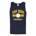 thumbnail image 2 of Wild Bobby City of San Diego Baseball Fantasy Fan Sports Men's Tank Top, Navy, Small, 2 of 6