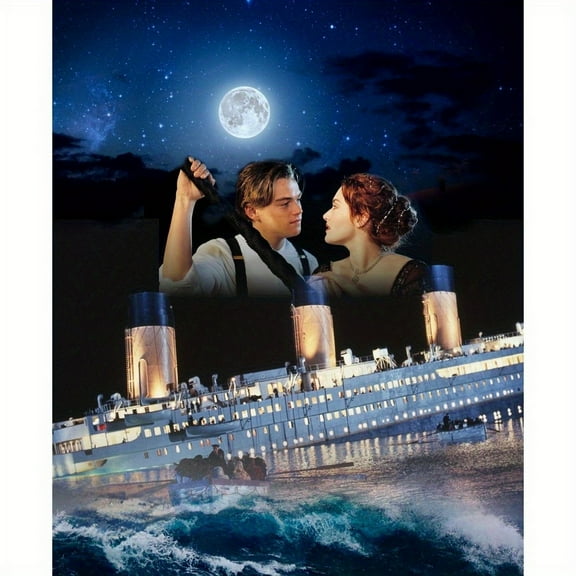 Adult DIY 5D Diamond Painting Kit, Titanic Series Art Round Diamond, Full Diamond Diamond Embroidery Kit, Mosaic Cross Stitch Craft Home Wall Decoration