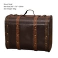 thumbnail image 2 of vintage Suitcase Wood Leather Finished Antique Storage Box Decorative Luggage for Photography Props Home Decoration, 2 of 7