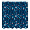 thumbnail image 2 of Ambesonne Deep Sea Shower Curtain, Colorful Mantas Silhouette, 69"Wx70"L, Night Blue Multicolor, 2 of 4