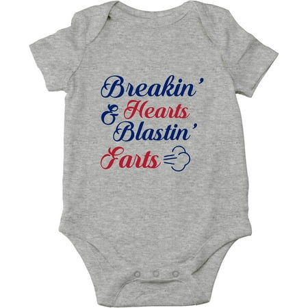 

Breakin Hearts & Blastin Farts - Funny Pooping And Farting - Cute One-Piece Infant Baby Bodysuit