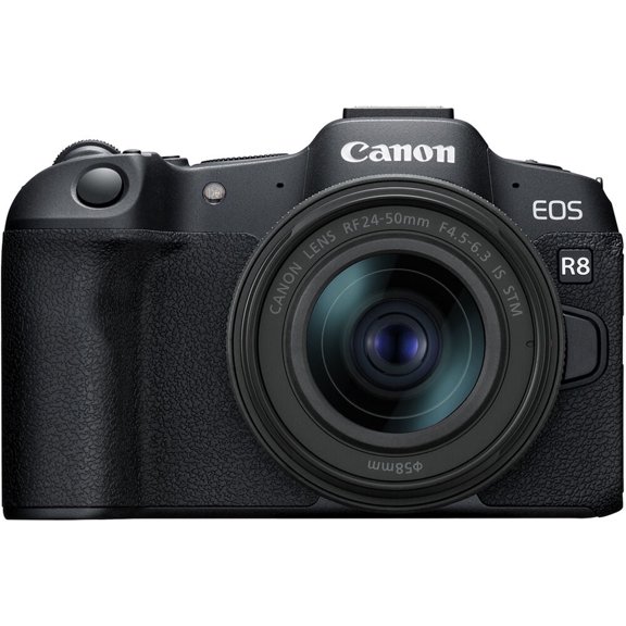 Restored Canon EOS R8 Mirrorless Camera with RF 24-50mm f/4.5-6.3 IS STM Lens, 24.2MP Full-Frame CMOS Sensor, 4K 60p Video, Wi-Fi, Bluetooth, International Version, Black