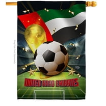 Ornament Collection H190145-BO 28 x 40 in. World Cup United Arab Emirates Sports Soccer Double-Sided Vertical Decoration Banner House & Garden Flag - Yard Gift