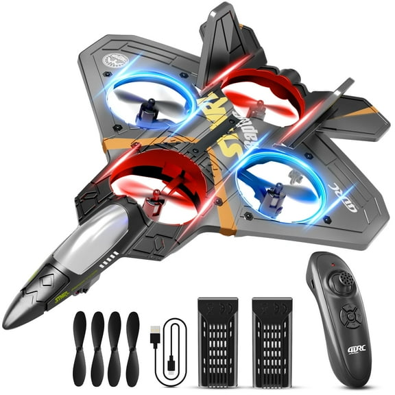 4DRC Drone RC Aircraft Remote Control Foam Glider RC Glider Plane Fixed Wing Airplane Toys for Kids Beginners Adults,Silver