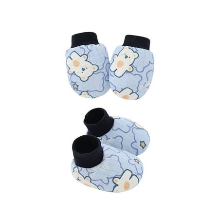 

2 Pair Baby Newborn Soft Cotton Face Protection Gloves Foot Cover Anti Scratch