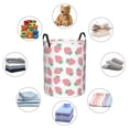 thumbnail image 4 of Balery Strawberry Cesta de ropa redonda con asas, impermeable, independiente, para ropa, juguetes, dormitorio y familia-Small, 4 of 6
