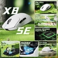 thumbnail image 3 of ATTACK SHARK X8 SE Wireless Gaming Mouse, Tri-Mode 2.4G/USB-C Wired/Bluetooth, PAW3311 Sensor, 25000 DPI, 55g Lightweight Design, 500mAh Battery, Grip Tape Included, White, 3 of 10