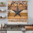 thumbnail image 5 of Texas Star Vintage Sheer Curtains 72 Inches Long, Berry Yellow Brown Wooden Light Filering Curtains, Breathable Simi Curtain Privacy Drapes for Living Room Bedroom Lightweight Window Treatment, 5 of 9