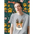 thumbnail image 2 of Happy Corgi Christmas Antlers T-Shirt Men -Image by Shutterstock, Male 5X-Large, 2 of 4