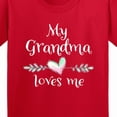 thumbnail image 4 of Inktastic My Grandma Loves Me Heart Grandchild Youth T-Shirt, 4 of 5