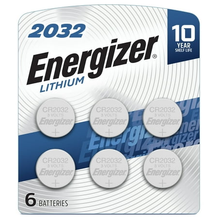 Energizer 2032 Batteries, Lithium Coin Cell 3V Batteries (6 Pack)