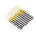 thumbnail image 1 of 10 Piezas de Brocas de Carburo para Fresas de Grabado Revestidas de Titanio, 0,8-3 mm, Juegos de Fresas de Extremo de Vástago de 1/8 de Pulgada para Herramientas Rotativas, 1 of 6