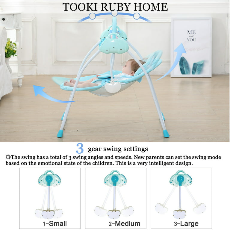 Electric Baby Swing for Infants, Baby Portable Swing with Intelligent Music  Vibration Box, Load Resistance: 6-25 lb, Applicable Object: 0-9 Months for