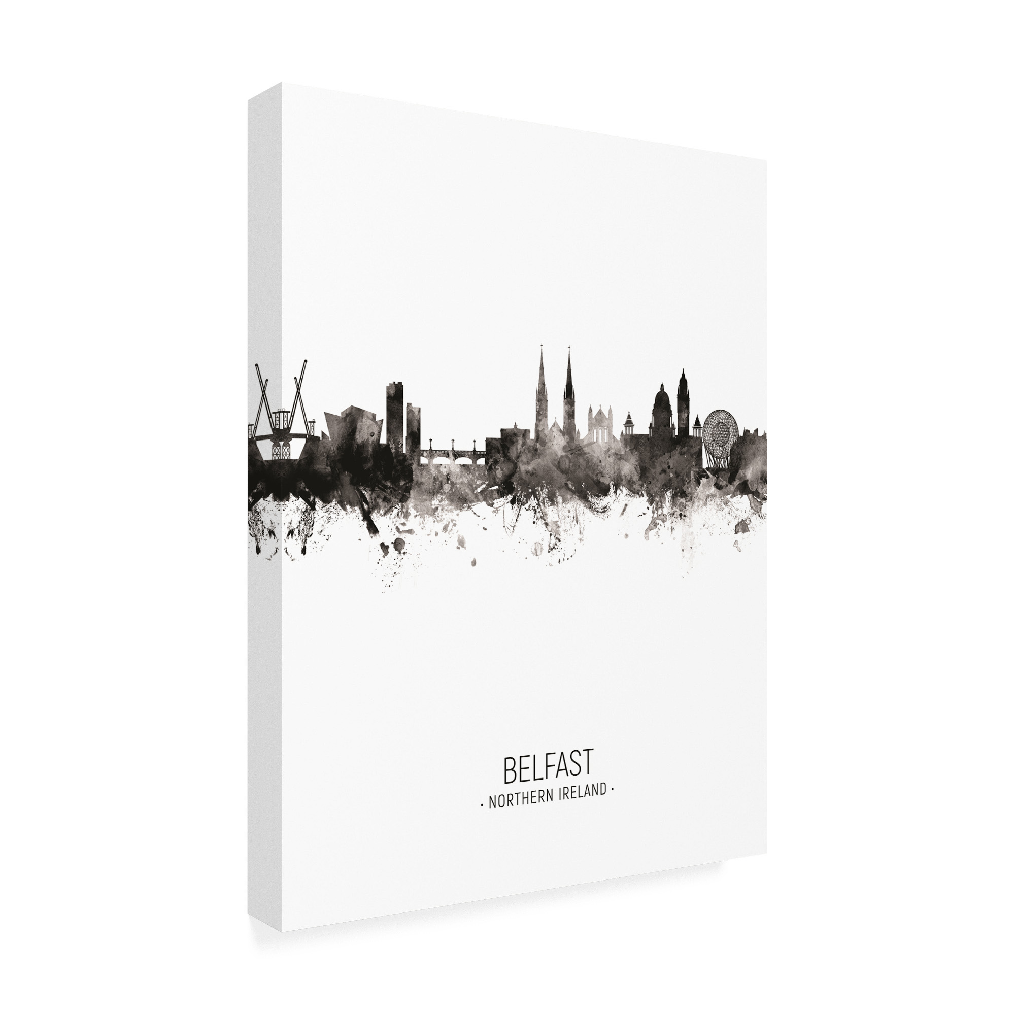 Trademark Fine Art 'Belfast Northern Ireland Skyline Portrait II' Canvas Art by Michael Tompsett