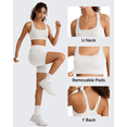 thumbnail image 2 of G4Free BareFeel Square Neck Sports Bra Padded for Women - Strappy Y Back Crop Tank Tops Workout Camisole, 2 of 7