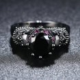 thumbnail image 4 of Conjunto de anillos de calavera con anillos de circonitas de colores y negros - Conjunto de anillos de diamantes de colores con calavera para mujer (2 piezas) Botao, 4 of 4