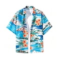 thumbnail image 5 of Moxiu Men's Hawaiian Button-Up Cruise Shirts Short Sleeve Floral Tropical Summer Beach Vacation Shirt for Resort Cruise, 5 of 6