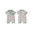 thumbnail image 2 of BemeyourBBs Baby Boy Fish Print Romper Half Button Collared Short Sleeve Bodysuit, 2 of 9
