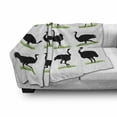 thumbnail image 3 of Ostrich Soft Flannel Fleece Throw Blanket, Silhouette of Wild Camel Bird Animal in the Zoo Grass Illustration, Cozy Plush for Indoor and Outdoor Use, 70" x 90", Fern Green White, by Ambesonne, 3 of 6