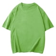 thumbnail image 4 of Plus Size Mens Big & Tall T Shirts Short Sleeve Crew Neck Tees Tops Vintage Washed Solid Color Pullover Going Out Streetwear Workout Tshirts Shirt Green M, 4 of 4