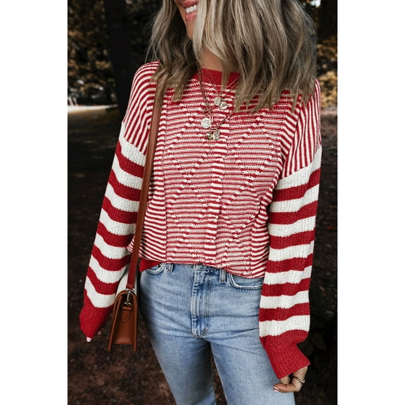 Ushdele Vibrant Stripes Sweater - Drop Shoulder, Comfort Fit, All Sizes!