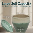 thumbnail image 6 of Sunnydaze Chalet 12" x 12" x 9.5" Round Seafoam Ceramic Solid Plant Pot with Saucers (2-Count), 6 of 11