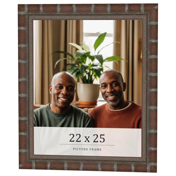 22x25 Dark Brown Bamboo Real Wood Picture Frame Width 1.5 inches | Interior Frame Depth 0.5 inches