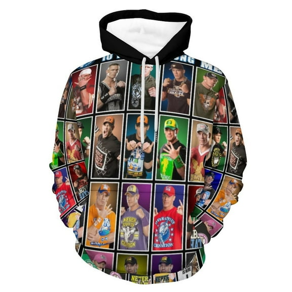 John Cena Wrestler Fashion Hip Hop Women/Men Hoodie Sweatshirt With Pocket Black