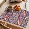 thumbnail image 3 of Southwest Aztec Placemats Set of 4 Country Retro Ethnic Geometric Motifs Place Mats Indoor Wipeable Table Mats Washable Cloth Dining Table Placemats for Kitchen Holiday Party Home Decor 13x19 Inch, 3 of 9