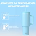 thumbnail image 4 of Credrink 40oz Rosa Acero Inoxidable Aislado Tumbler con Pajita Plegable y Asa, a Prueba de Fugas, Regalo de Navidad, 4 of 10