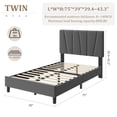 thumbnail image 2 of Adjustable Headboard Bed Frame, Linen Upholstered Platform Bed with Strong Wooden Slats, Mattress Foundation, No Box Spring Needed, Easy Assembly, 2 of 7