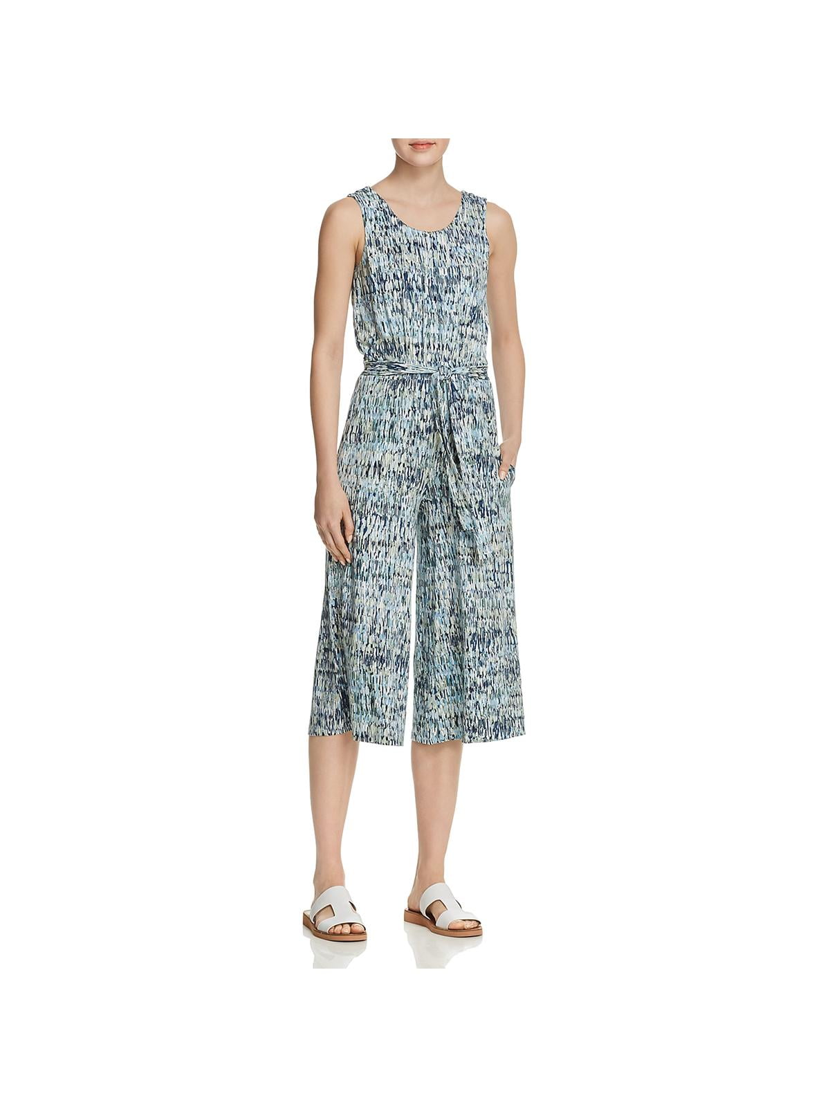 Nic + Zoe Womens Printed Sleeveless Jumpsuit Nic + Zoe Womens Printed Sleeveless Jumpsuit