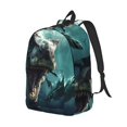 thumbnail image 2 of Daiia Underwater Dinosaur Shark Vintage Canvas Backpack for Men and Women ,Hiking Backpack,Travel Laptop Bag for School,Large Capacity Backpack-Small, 2 of 8