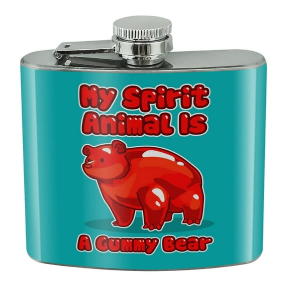 My Spirit Animal is a Gummy Bear Stainless Steel 5oz Hip Drink Kidney Flask