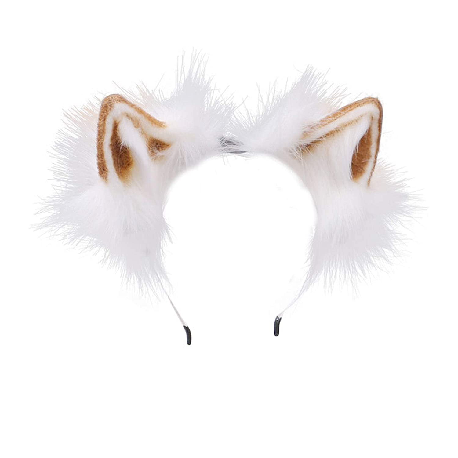 Cat Fox Fur Ears Lolita Headband Anime Cosplay Hair Clip Party Halloween Costume 
