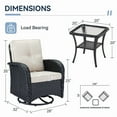 thumbnail image 4 of Bellefurn Patio Swivel Rocking Chairs Set of 2,Outdoor Wicker Swivel Glider Chair with Side Table Wicker Patio Furniture Set for Balcony Porch Pool, 4 of 9