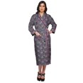 thumbnail image 5 of Moomaya Printed Long Robe With Pockets Cotton Bride Getting Ready Dress, 5 of 6
